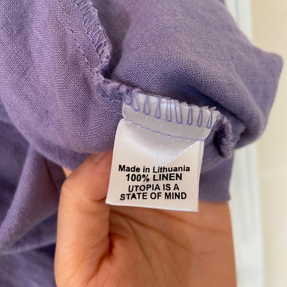 FLAX Size 1G Lavender Tunic Long Sleeves 100% Linen - Picture 4 of 15